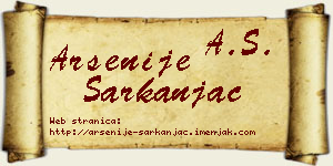 Arsenije Sarkanjac vizit kartica